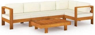 vidaXL Vidaxl - Conjunto De Jard&iacute;n De 6 Piezas Con Cojines, 100 X 60 Cm, Madera De Acacia
