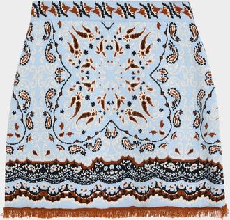 Cara Cara Lindy Jacquard Knit Wool-Blend Mini Skirt