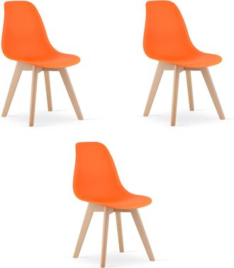 OEM Silla Kito Naranja / Patas Naturales X 3