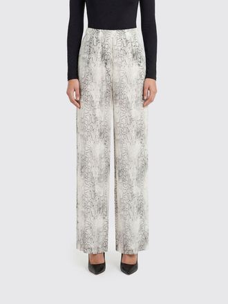 Federica Tosi Straight Viscose Trousers with Snake Print
