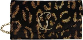 Christian Louboutin Loubi 54 Leo Velvet Silk Clutch - Dames - Schoudertassen - Veelkleurig - ONE Size - Leer - Tassen