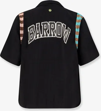 Barrow Mens Viscose Blend Shirt With Logo Print Black