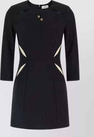 Elisabetta Franchi sheath dress cut out contrast panels hardware