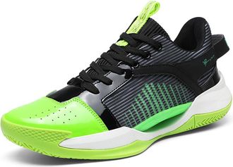 Generic Mens Basketball Shoes Sports Walking Casual Wear Resistant and Anti Slip Training Boots(Green,7.5 UK)