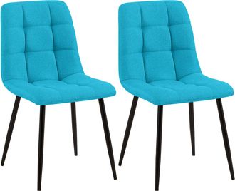 Clp Lote De 2 Sillas De Comedor Tilde Turquesa Tela