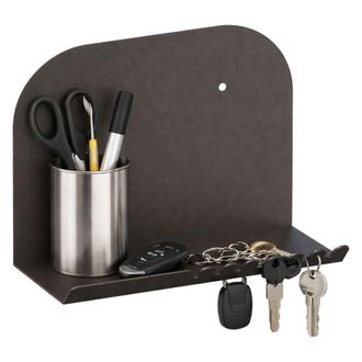 Dmora Estante Ugento, Un Estante, 28x12x23h Cm Negro