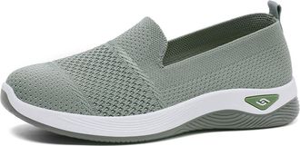 Generic Womens Comfortable Slip Breathable Soft Sole Lightweight Casual Canvas Shoes Womens with Zipper Men53 Green