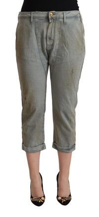 Cycle 100% Cotton Mid Waist Skinny Cropped Womens Pants
