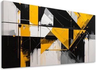 Feeby Impresi&oacute;n De Imagen, Formas Geom&eacute;tricas Abstracci&oacute;n Amarillo, 120x60