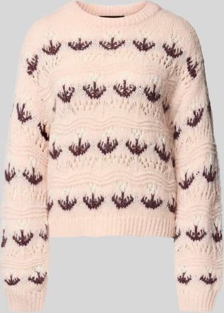 Vero Moda Regular Fit Strickpullover mit Lochstrickmuster Modell IDELLE in Rosa, Größe XL