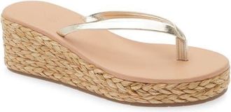 Ancient Greek Sandals Saionara Wedge Thong Sandal in Platinum/natural at Nordstrom, Size 40