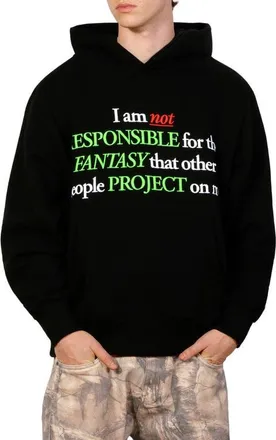 Pleasures Responsible Graphic Cotton Blend Hoodie in Black at Nordstrom, Size X-Large