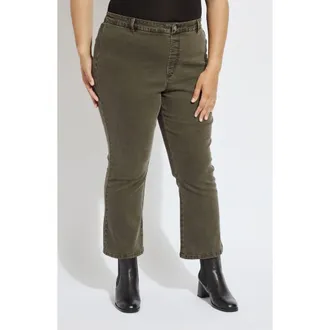 Lyss&eacute; Estelle Pull-On Ankle Flare Jeans in Asutex Mosswood at Nordstrom, Size 3X