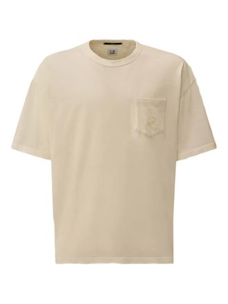 C.P. Company embroidered-pocket T-shirt - men - Cotton - M - White