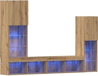 vidaXL Vidaxl - tv Cabinet with led Lights Artisan Oak 40.5x30x102 cm