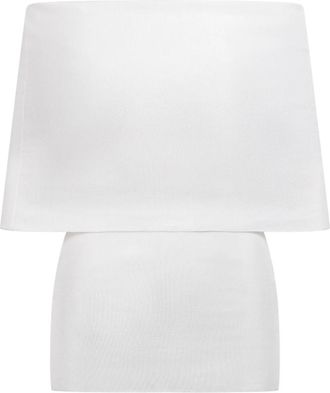 MVP Wardrobe Gebreide shirt met Shawl Boat Neckline - Dames - Tops zonder mouwen - Wit - S - Tops