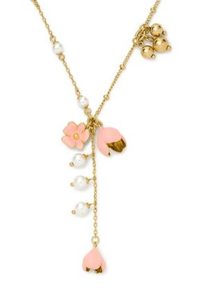 Kate Spade New York golden bloom y-necklace in Pink. at Nordstrom