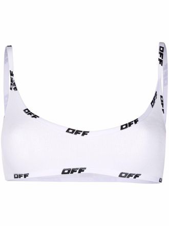 Off-white logo-tape detail bralette