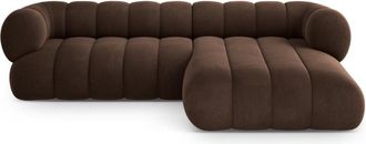 Cosmopolitan Design Sof&aacute; esquinero derecho 5 plazas de terciopelo chocolate