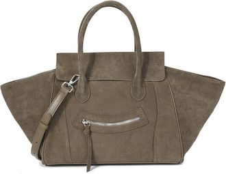 Tiffany & Fred Suede & Leather Winged Tote