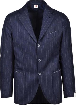 LUIGI BORRELLI NAPOLI Virgin Wool Jacket - Blue