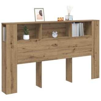 Berkfield Home Headboard Cabinet Artisian Oak 180x18.5x102.5 cm Engineered Wood in Brown