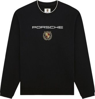 Aim&eacute; Leon Dore x Porsche Embroidered Crewneck Sweatshirt Jet Black FW25CS014-JET