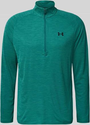 Under Armour Sweatshirt mit kurzem Rei&szlig;verschluss und Logo-Print in Petrol, Gr&ouml;&szlig;e XXXL