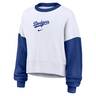 Nike Los Angeles Dodgers Primary Nike Womens MLB Pullover Crew in White | 01D7007PLD-9HV