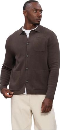 Selected Slmmike Light Polo Cardigan - Heren - Zomerjassen - Bruin - S - Jassen