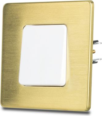 OEM Interruptor De Luz De Escalera Individual Blanco, Acero Cepillado, Lat&oacute;n Pvd