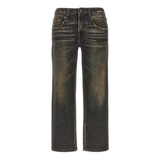 R13 Boy Straight Jeans - Dames - Regular Fit Jeans - Zwart - W24 - Katoen - Jeans