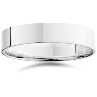 Pompeii3 5mm Flat High Polished Wedding Band 950 Platinum Size Selectable