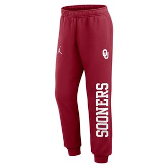 Nike Jordan Mens Oklahoma Primetime Club Jordan Brand College Jogger Pants in Red | 0JSU69WOKN-YUW