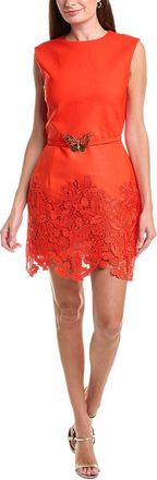 Oscar De La Renta Oscar De La Renta Guipure Silk-Lined Wool-Blend Sheath Dress