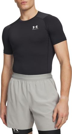 Under Armour HeatGear Armour Compression Performance T-Shirt in Black at Nordstrom, Size Medium