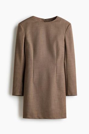 H&M Shoulder-pad Dress in Taupe at Nordstrom, Size Xx-Small