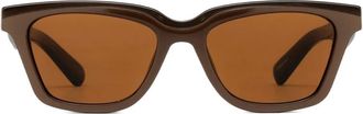 Jacquemus Zonnebril met vierkant montuur - Bruin