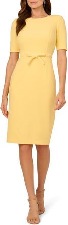 Adrianna Papell Bow Front Sheath Dress in Warm Sun at Nordstrom, Size 14