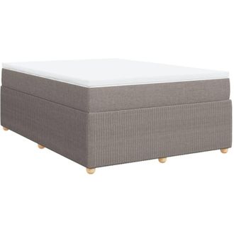 vidaXL Cama Box Spring Con Colch&oacute;n Tela Gris Taupe 140x200 Cm Vidaxl