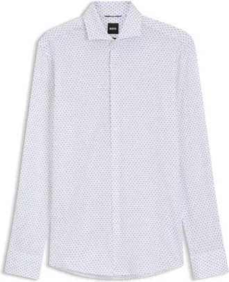 BOSS Printed slim-fit shirt in performance-stretch jersey