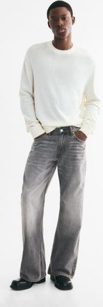 H&M Relaxed Bootcut Jeans in Denim Gray at Nordstrom, Size 38 X 32