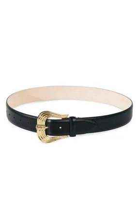 D&eacute;hanche Cupid Leather Belt in Black at Nordstrom, Size X-Small