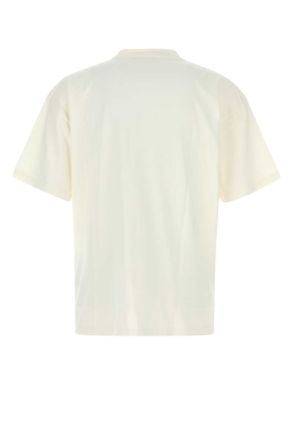 Represent Mens Ivory Cotton Oversize T-Shirt Flatwhite Exterior