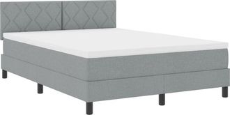 vidaXL Vidaxl - Box Spring Bed with Mattress Light grey 140 x 200 cm Fabric