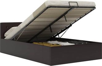vidaXL Cama Canap&eacute; Hidr&aacute;ulica Cuero Sint&eacute;tico Gris 120x200 Cm