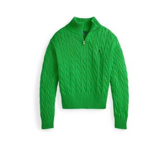 Polo Ralph Lauren Turtlenecks, female, Green, Size: XL Washable Wool Turtleneck Sweater