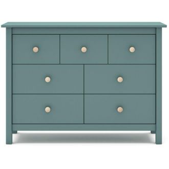 Calicosy Com&ograve; 4 + 3 cassetti decorato verde petrolio lucido L110 cm - CAMILLE