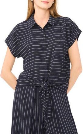 Halogen Printed Button-Up Top in Classic Navy at Nordstrom Rack, Size X-Large