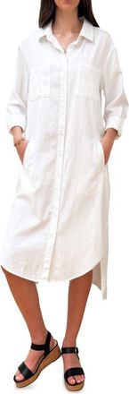 Wash Lab Denim Chill Out Shirtdress in Stone White at Nordstrom, Size X-Large